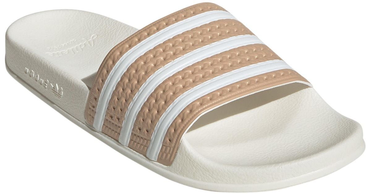 adidas Adilette Slide Sandal in White for Men | Lyst