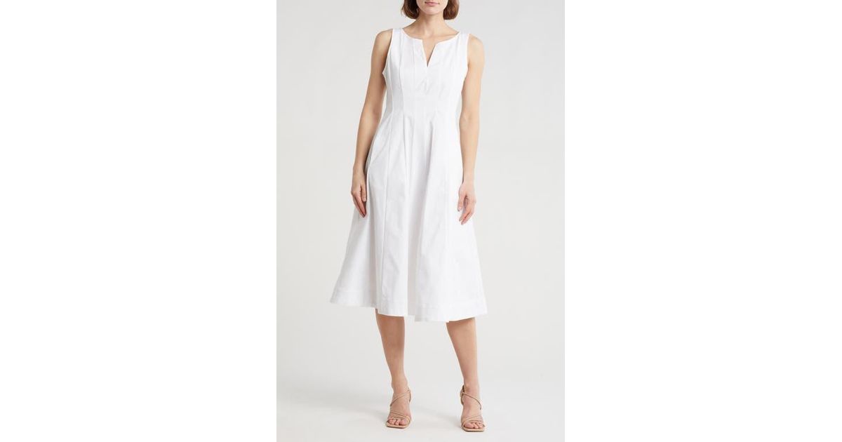 white christmas dresses Ponte Flare Dress with Vegan Leather Trim Black / XL main image 0