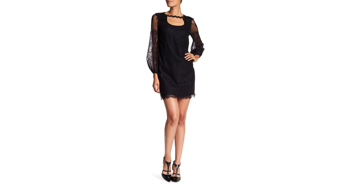 trina turk black lace dress