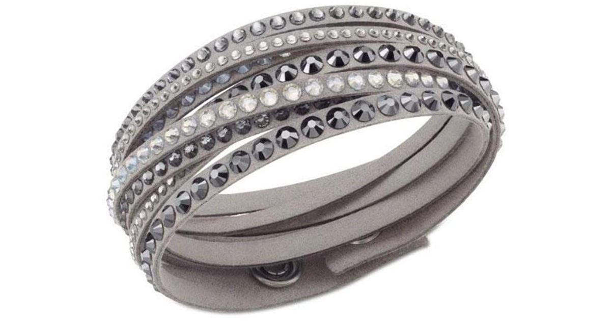 *REDUCED* Double Wrap Gray Bracelet Goldtone Chainlinks /& Gray Colored Stones