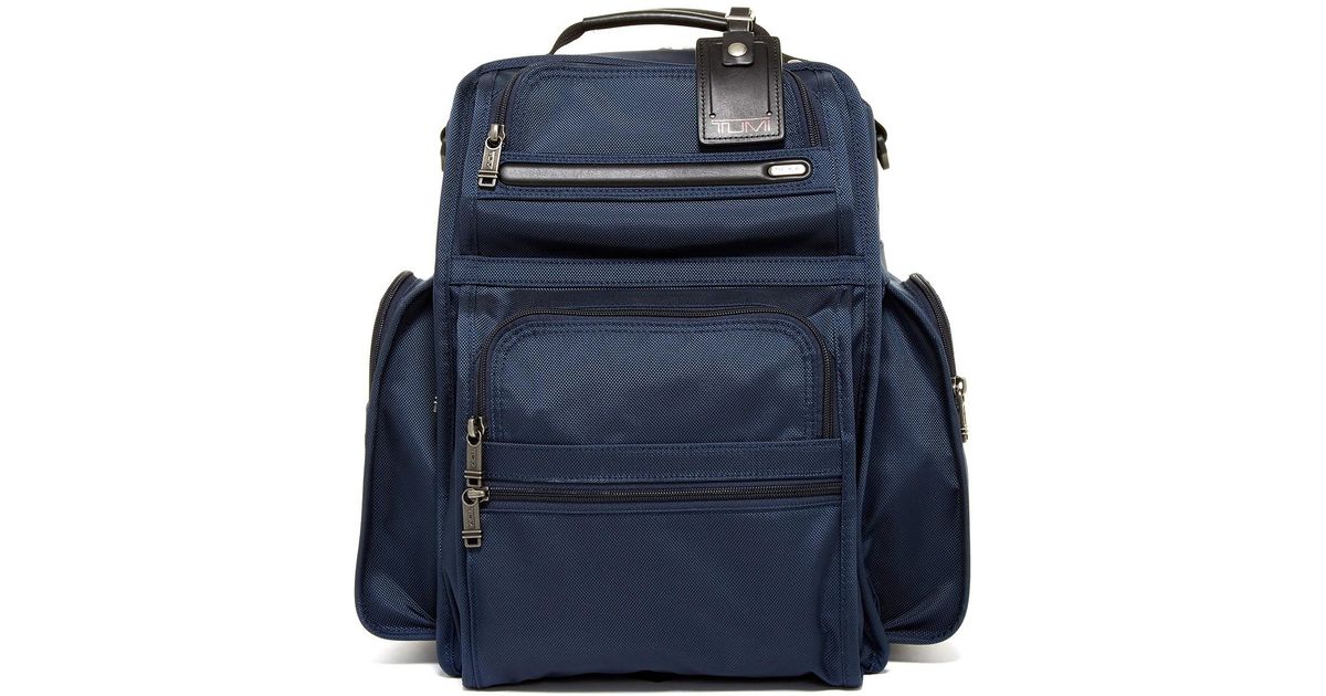 tumi compact laptop brief pack leather
