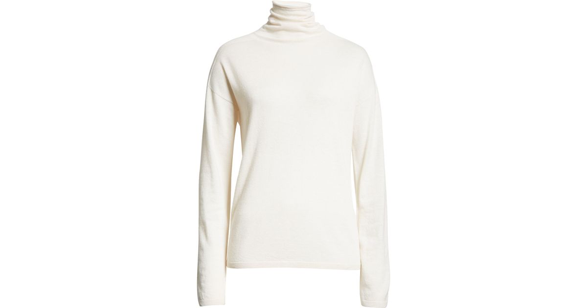 Nordstrom Funnel Neck Tissue Weight Cashmere Sweater In Ivory Sand At ...