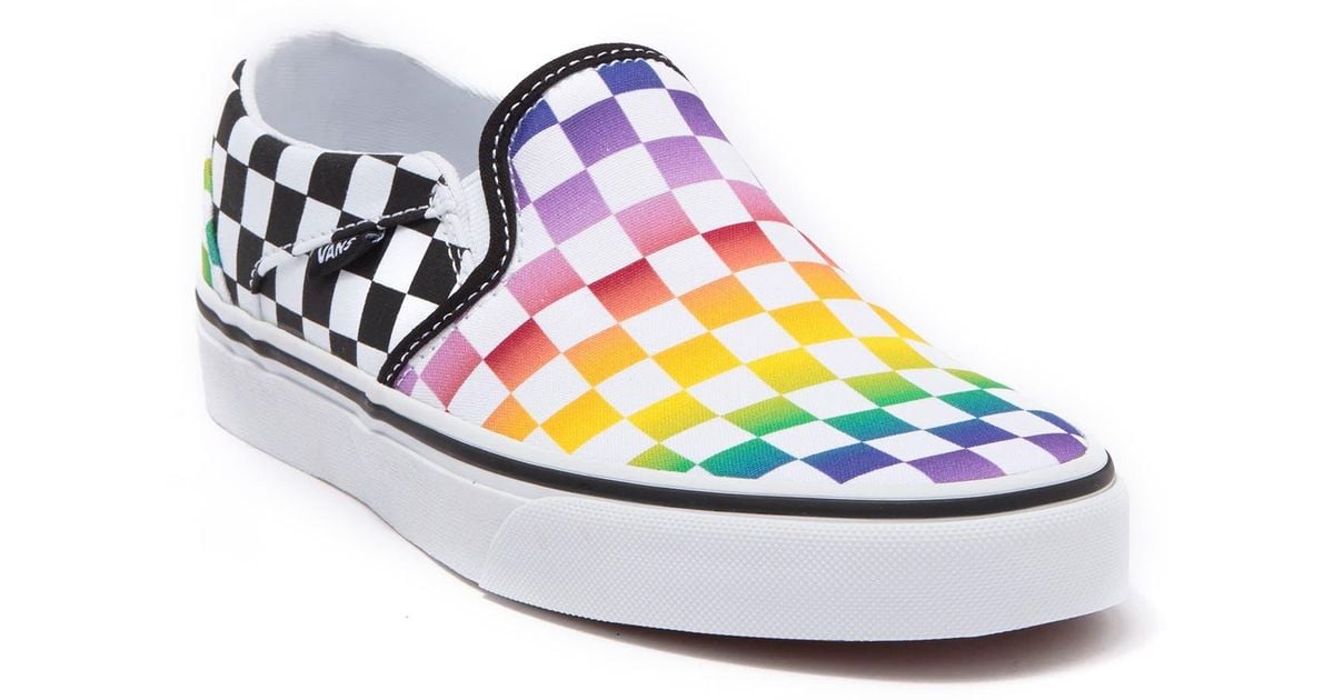 Vans Asher Rainbow Check Slip-on Sneaker At Nordstrom Rack | Lyst
