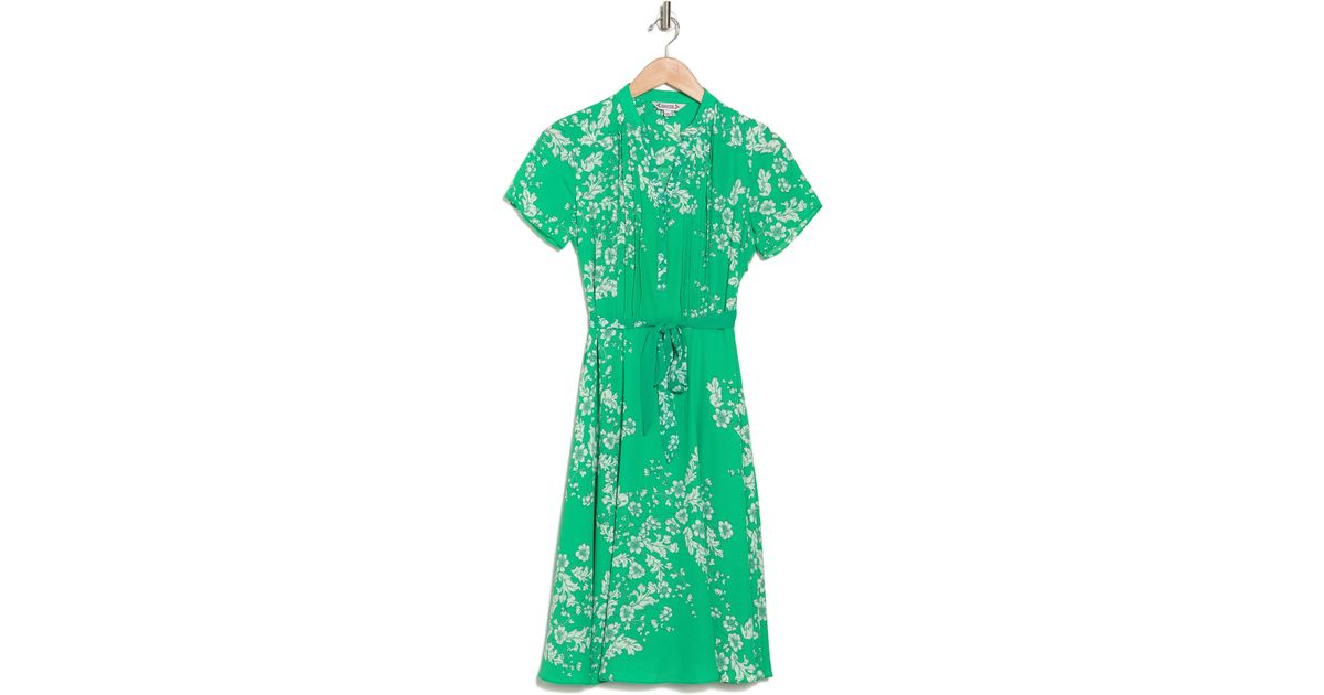 Nanette Lepore Floral Pintuck Dress in Green | Lyst