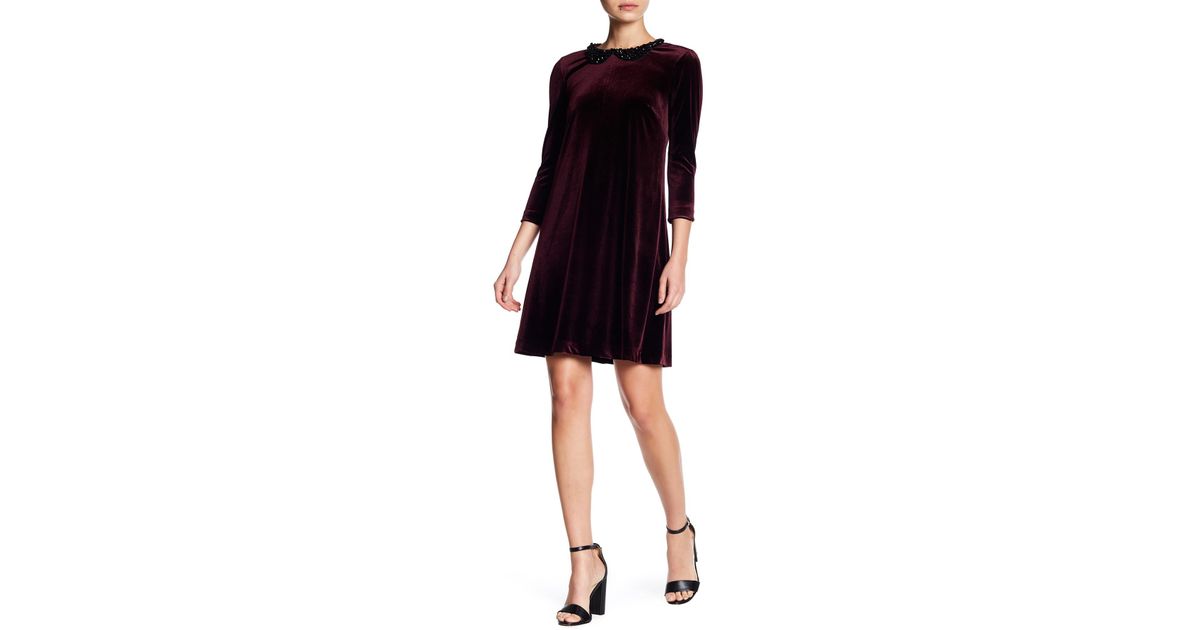 velvet peter pan collar dress