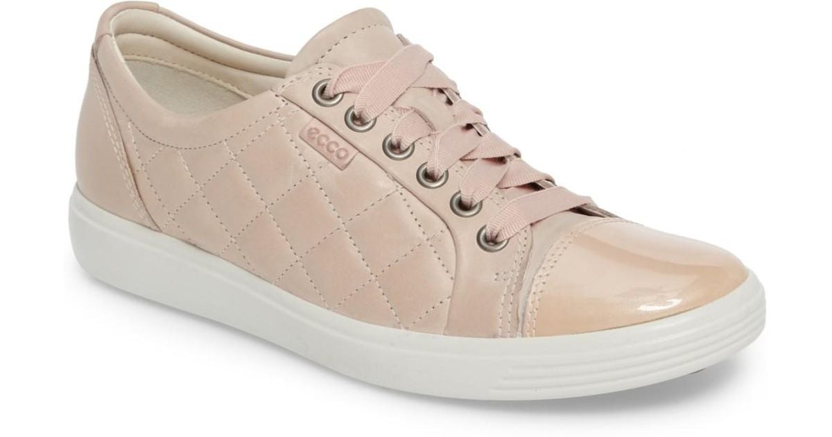 Ecco Leather Soft 7 Quilted Tie Sneaker 