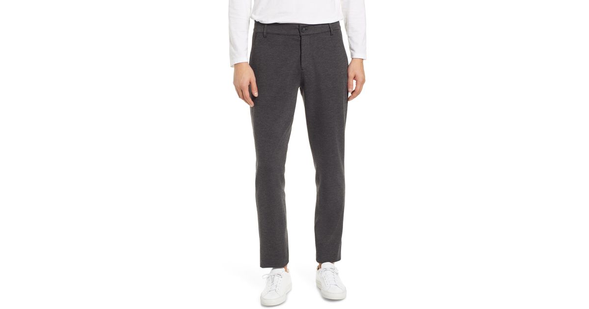 PAIGE Transcend - Brennan Slim Straight Knit Trousers in Black for Men - Lyst