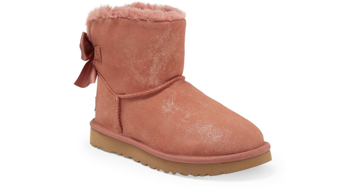 NEW UGG® Mini Bailey Bow Glimmer Faux Fur Lined Boot iuu.org.tr