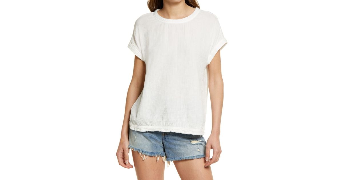 Faherty Dream Cotton Gauze Tshirt in White Lyst
