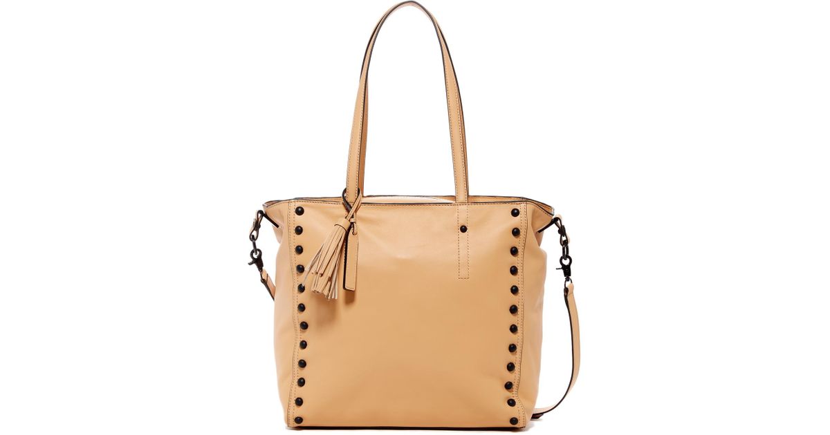Lyst Loeffler Randall Studded Leather Tote Bag In Natural