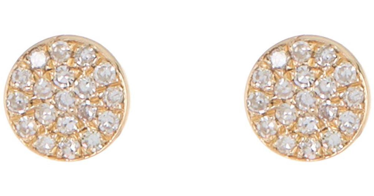 Ron Hami 14k Gold Pave Diamond Circular Stud Earrings in Yellow Gold ...