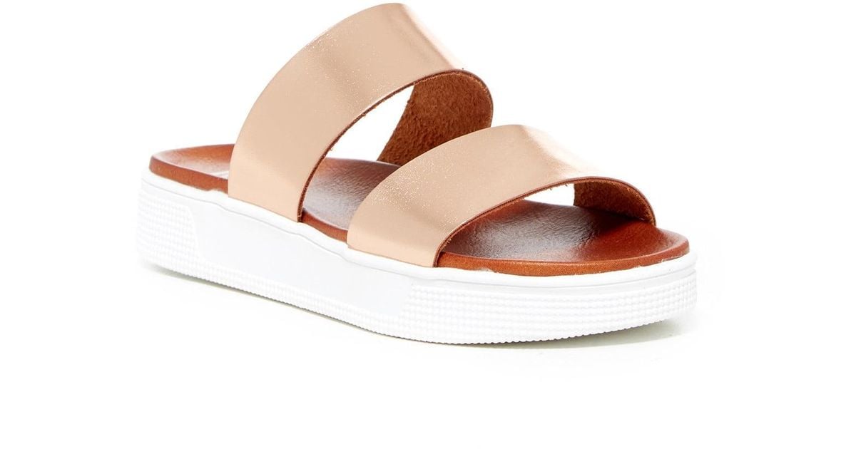MIA Saige Platform Slide Sandal in Rose 