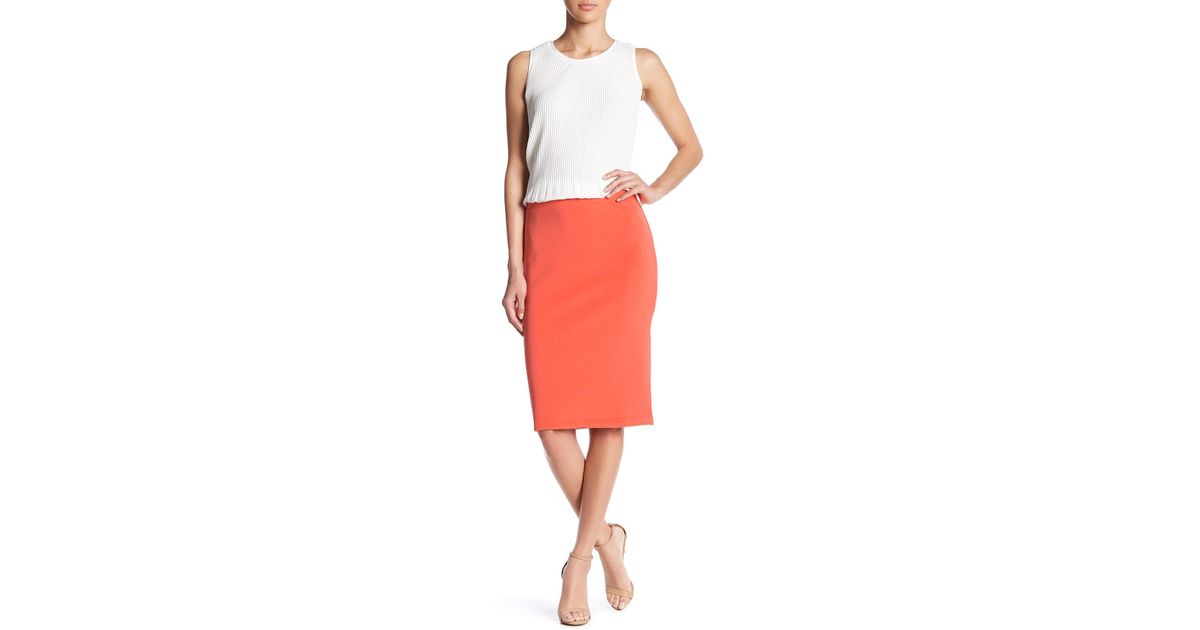 red pencil skirt exposed zipper