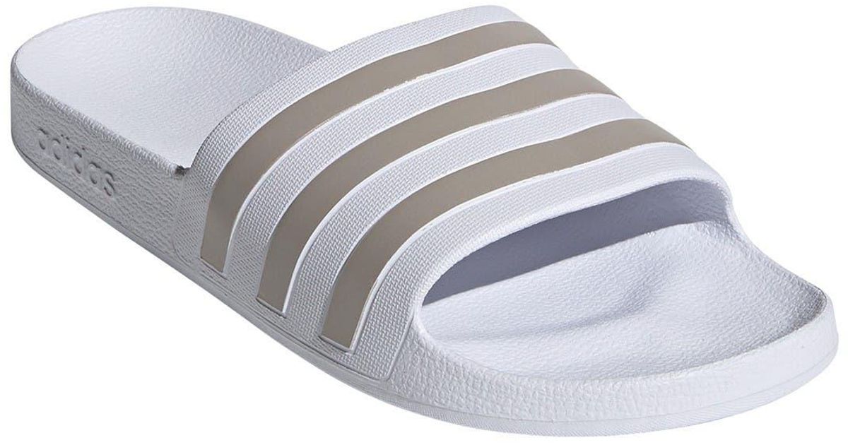 adidas Adilette Slide Sandals in White - Lyst