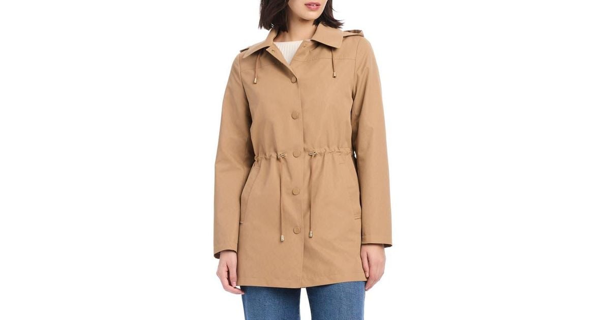 Kate Spade Magic Print Hooded Rain Jacket in Natural | Lyst