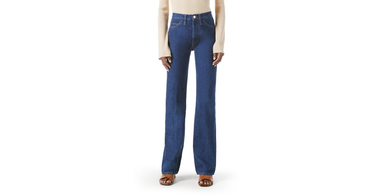 FRAME Le Italien High Waist Flare Jeans in Blue | Lyst
