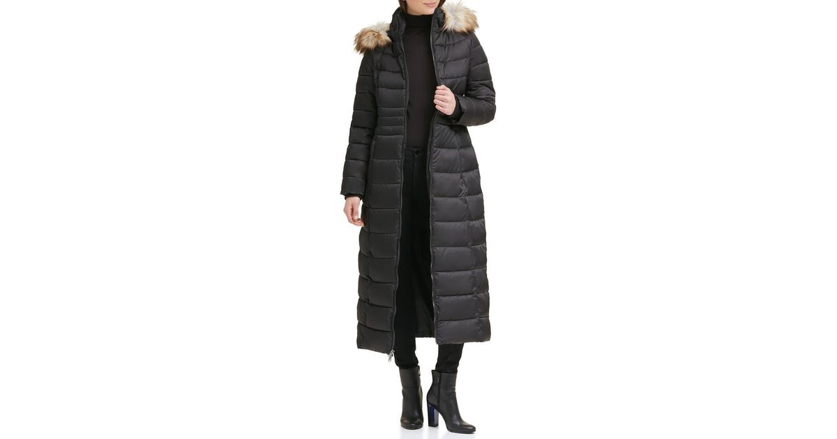 Kenneth cole faux fur hood zip front puffer jacket new arrivals
