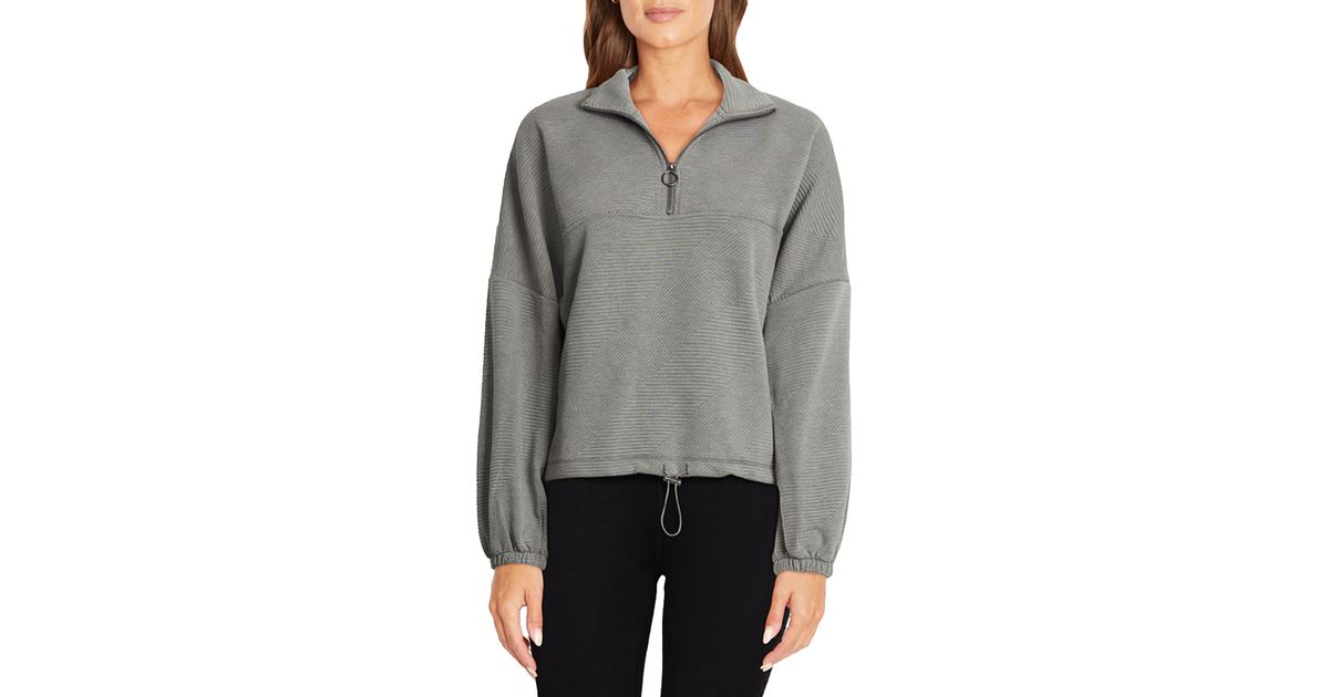 Balance Collection Annalise Quarter Zip Pullover Sweatshirt in Gray