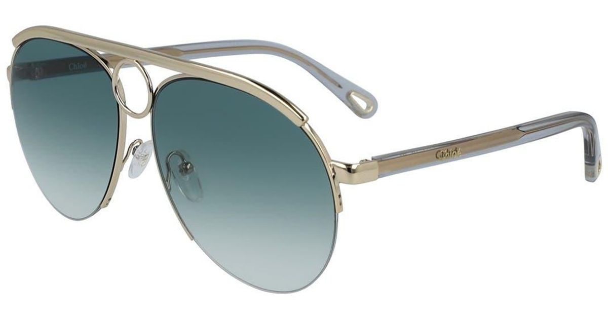 chloe romie 59mm semi rimless aviator sunglasses