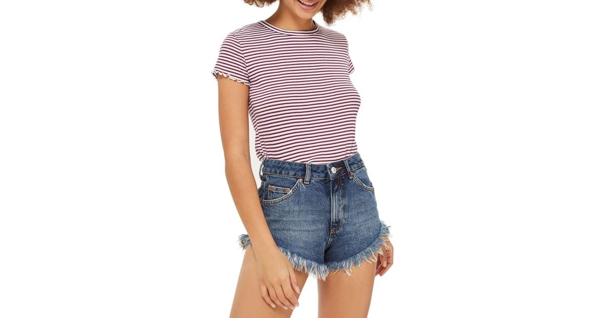 topshop kiri cutoff denim shorts