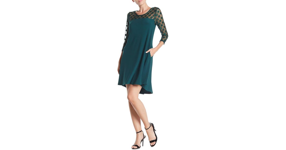 nina leonard polka dot dress