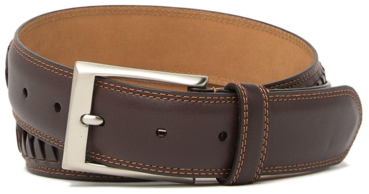 Cole Haan Whitefield Leather Belt in Chocolate (Brown) for Men - Lyst