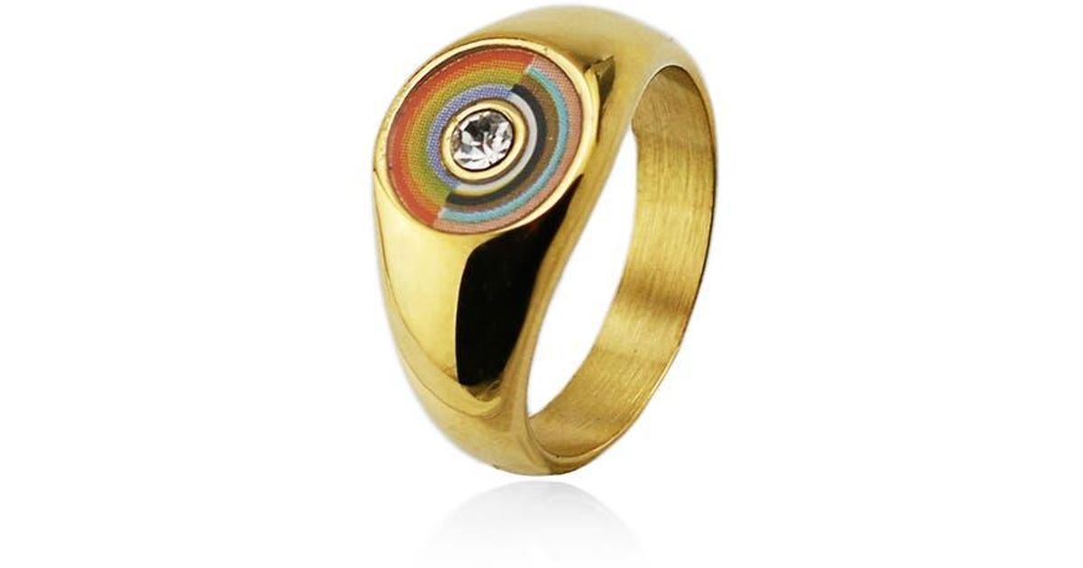 Rabel Rind Rebel Signet Ring in Metallic | Lyst