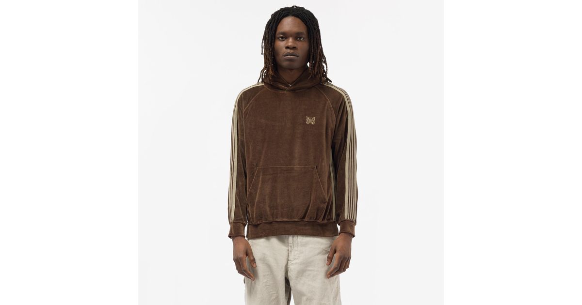 Needles Velour Track Hoodie in Brown for Men | Lyst