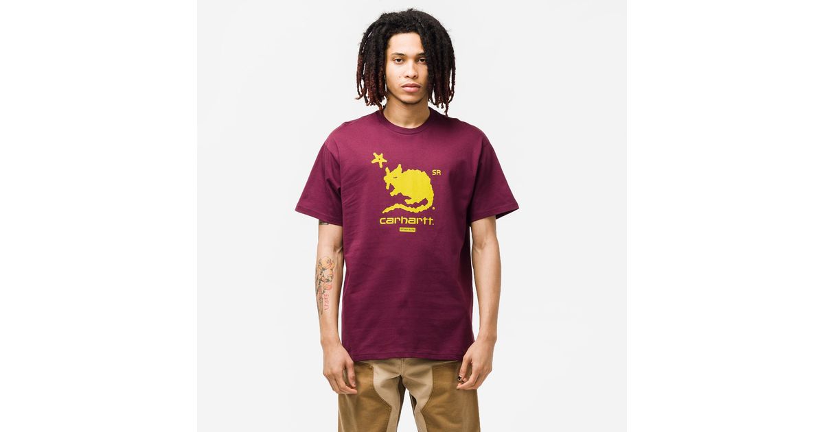 Carhartt WIP Cotton Stray Rats Wonky Rat Logo T- Shirt in Purple for 
