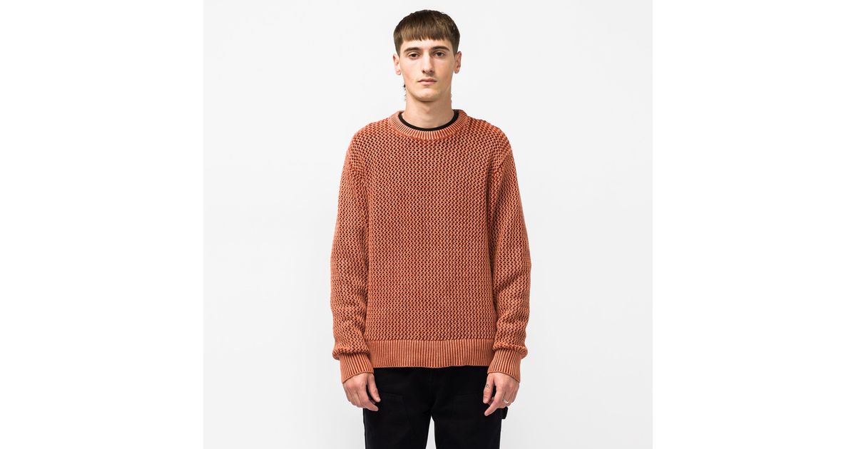 Stussy Cotton Pigment Dyed Loose Gauge Sweater for Men - Lyst