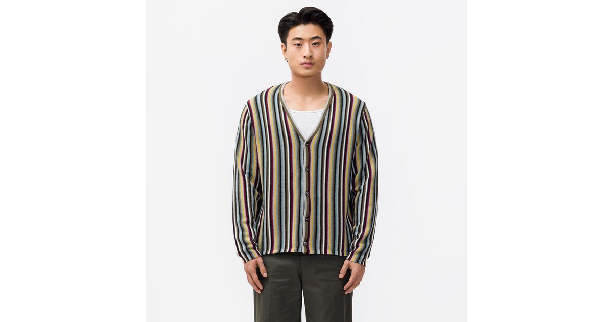 Stussy Cotton Stripe Pattern Cardigan for Men | Lyst