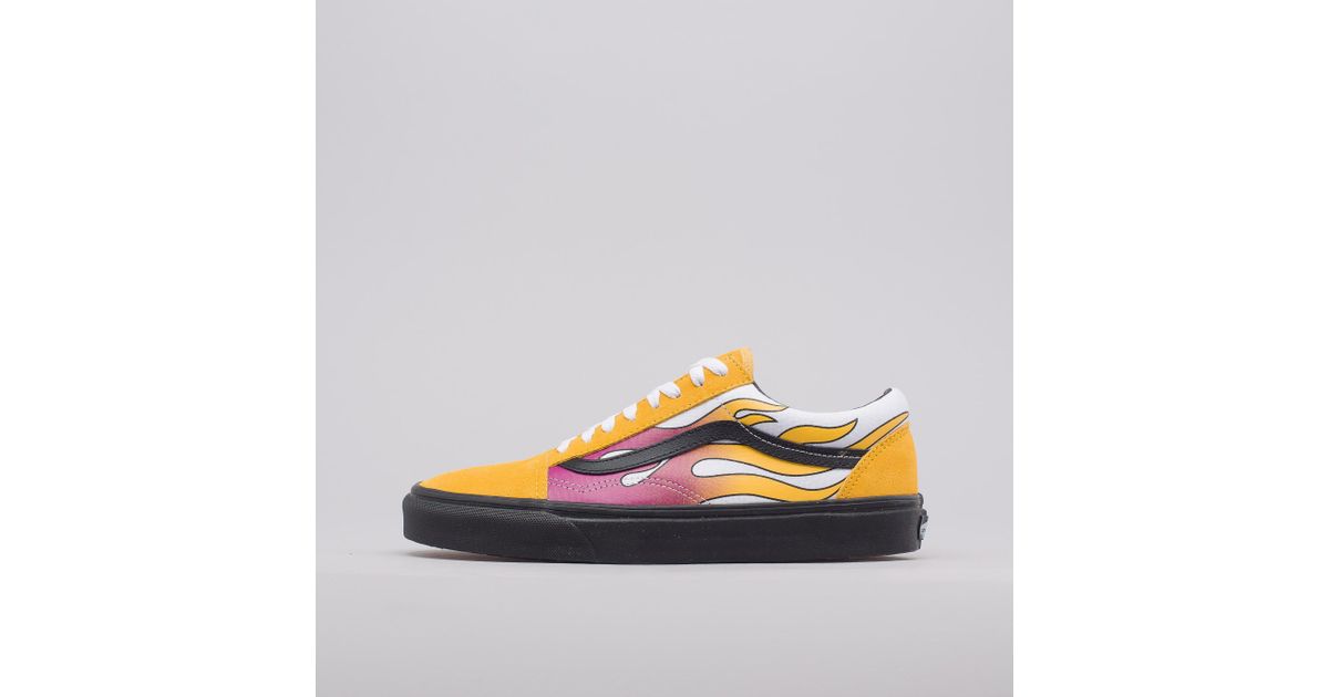 yellow vans with fire