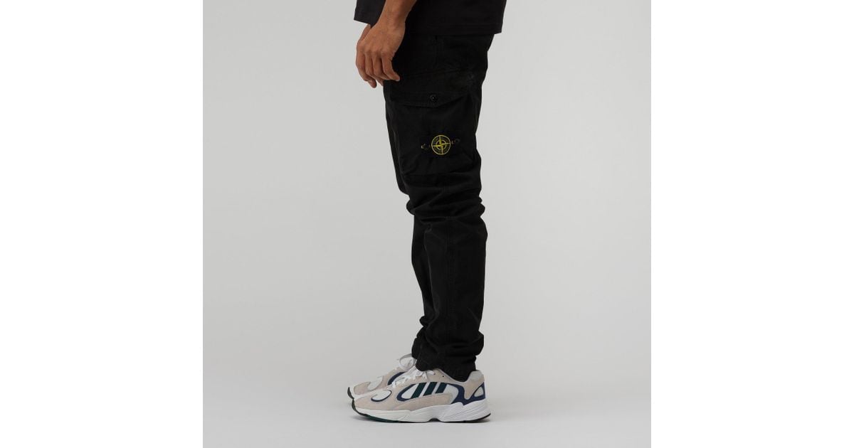 Stone Island Cotton 318wa Cargo Pant In Black for Men - Lyst