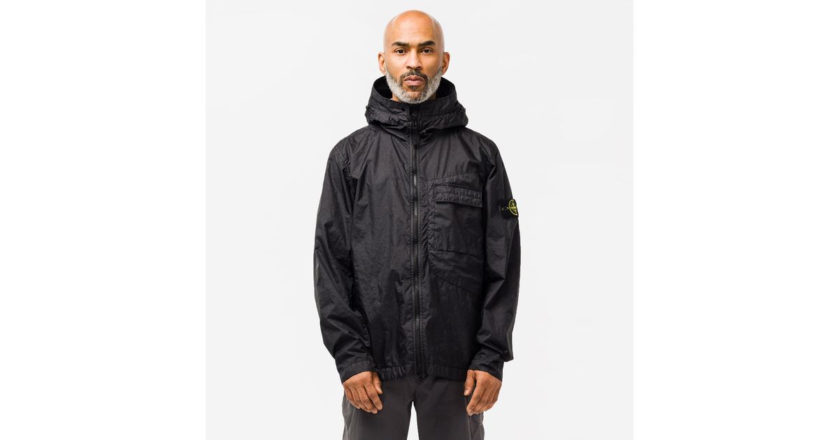 stone island garment dyed nylon ripstop metal smock jacket