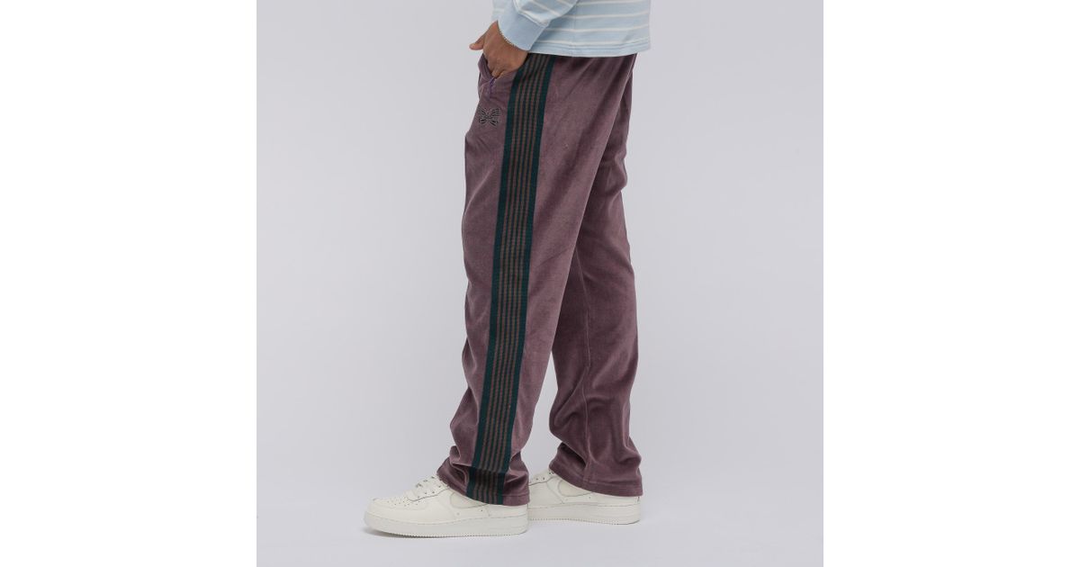 Needles Synthetic Velour Narrow Track Pant In Maroon in Purple for 