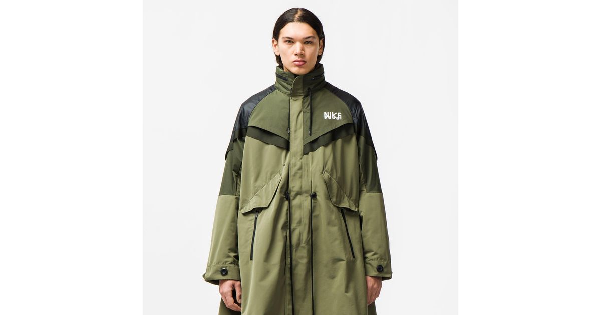 Nike Sacai Trench Coat in Green for Men | Lyst