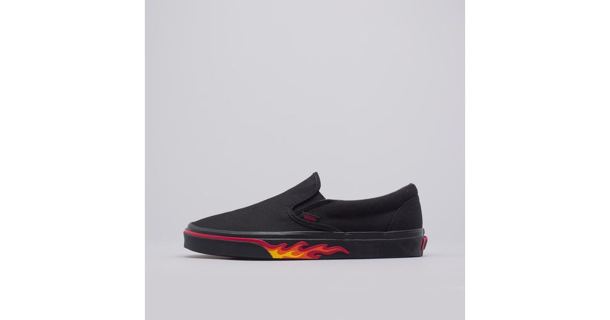vans slip on flame wall