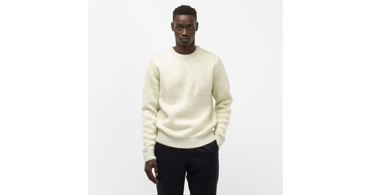Stussy 8 Ball Heavy Brushed Mohair Sweater in Natural for Men | Lyst