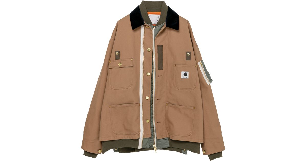 Sacai Carhartt Wip Canvas X Ma-1 Detroit Jacket in Brown for Men