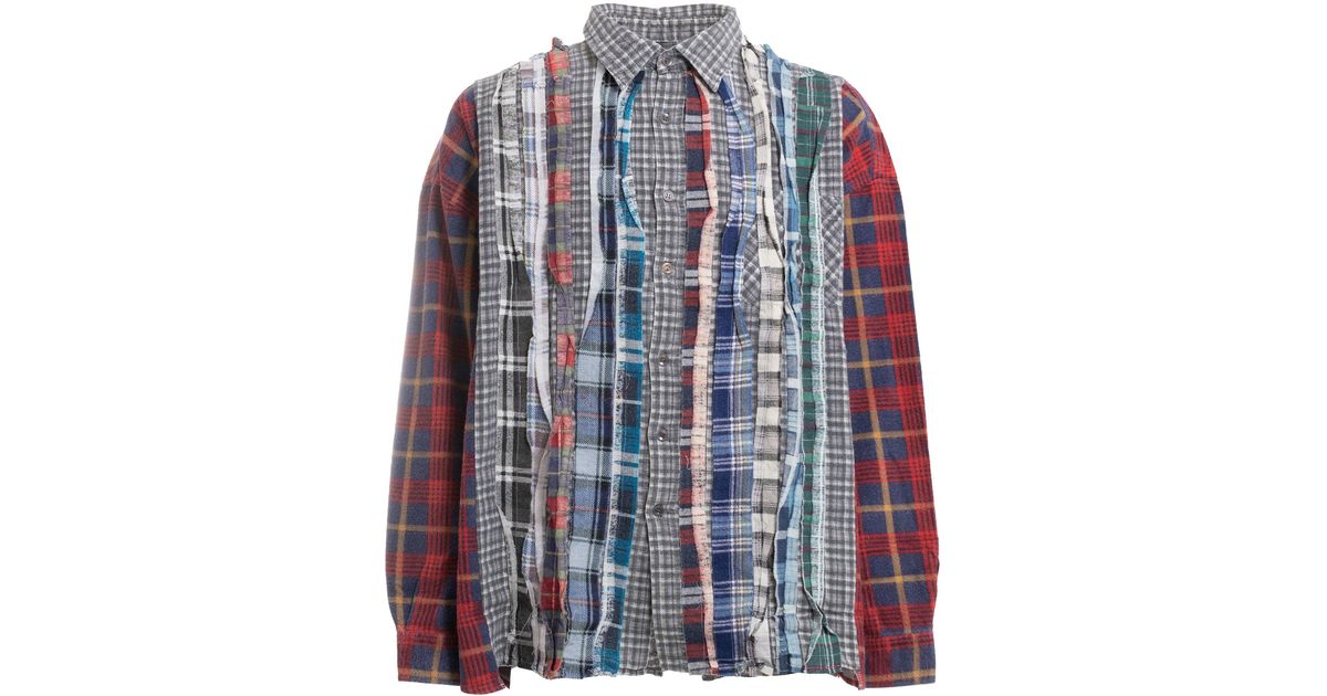 Rebuild by Needles Flannel Shirt -> Ribbon Wide Shirt for Men | Lyst