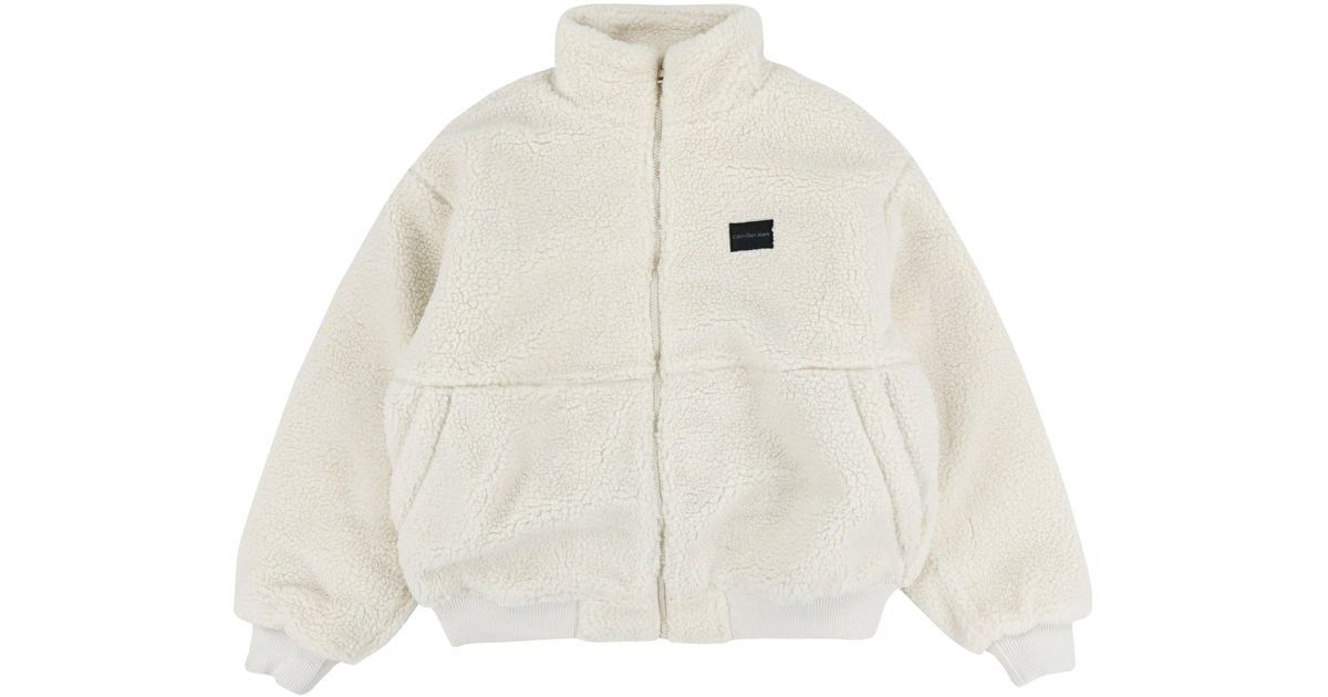 Calvin Klein Ck Sherpa Jacket in White for Men | Lyst UK