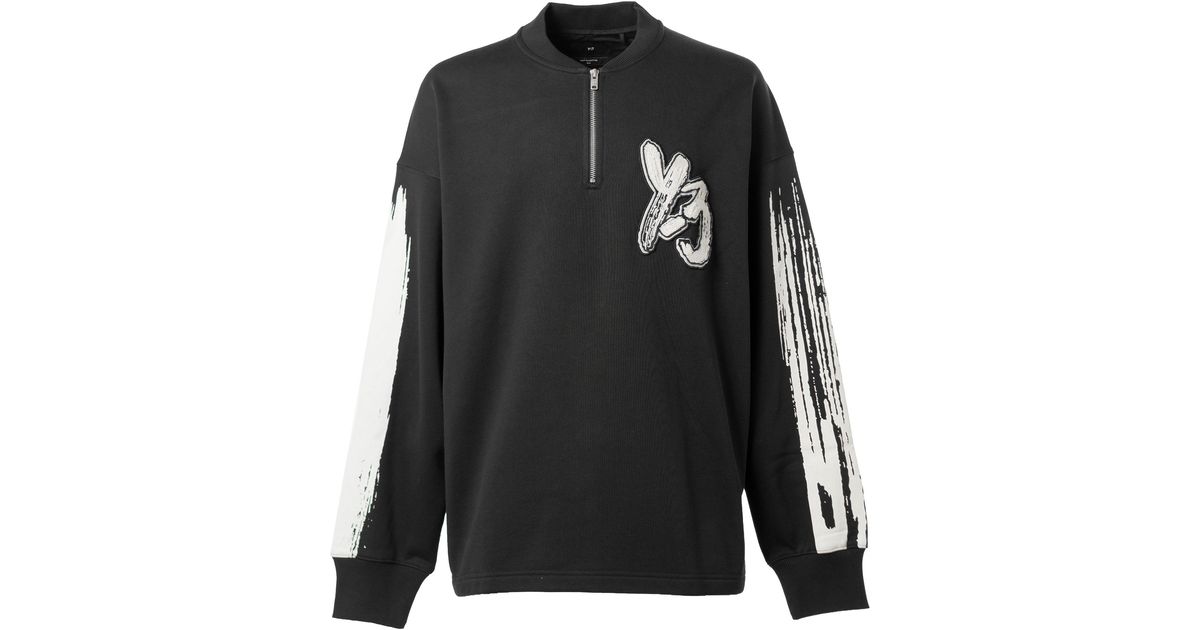 Y-3 Gfx Log Ft Crew in Black for Men | Lyst