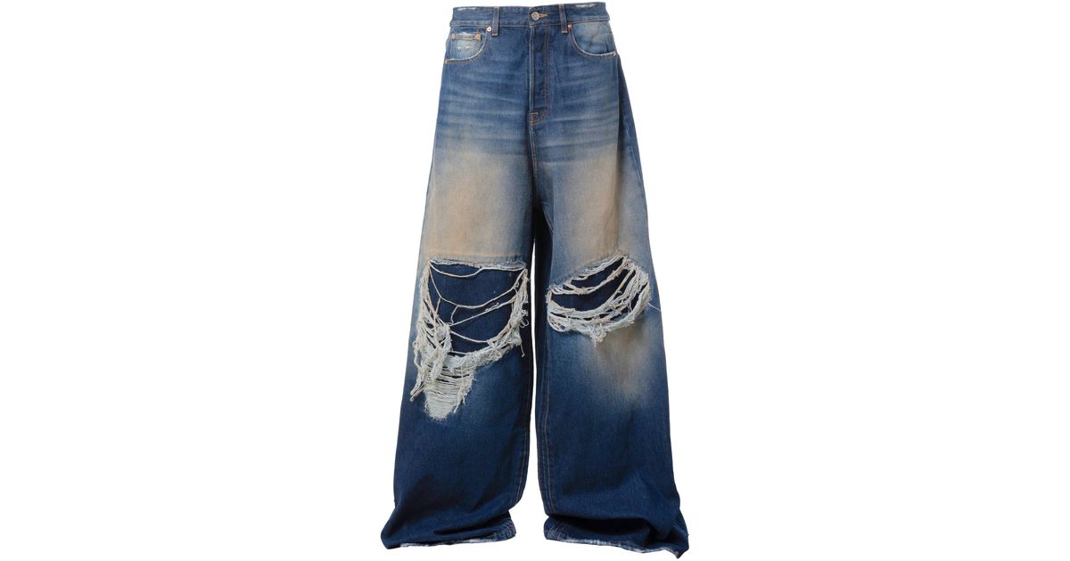 Vetements Patched BAGGY Jeans in Blue for Men | Lyst
