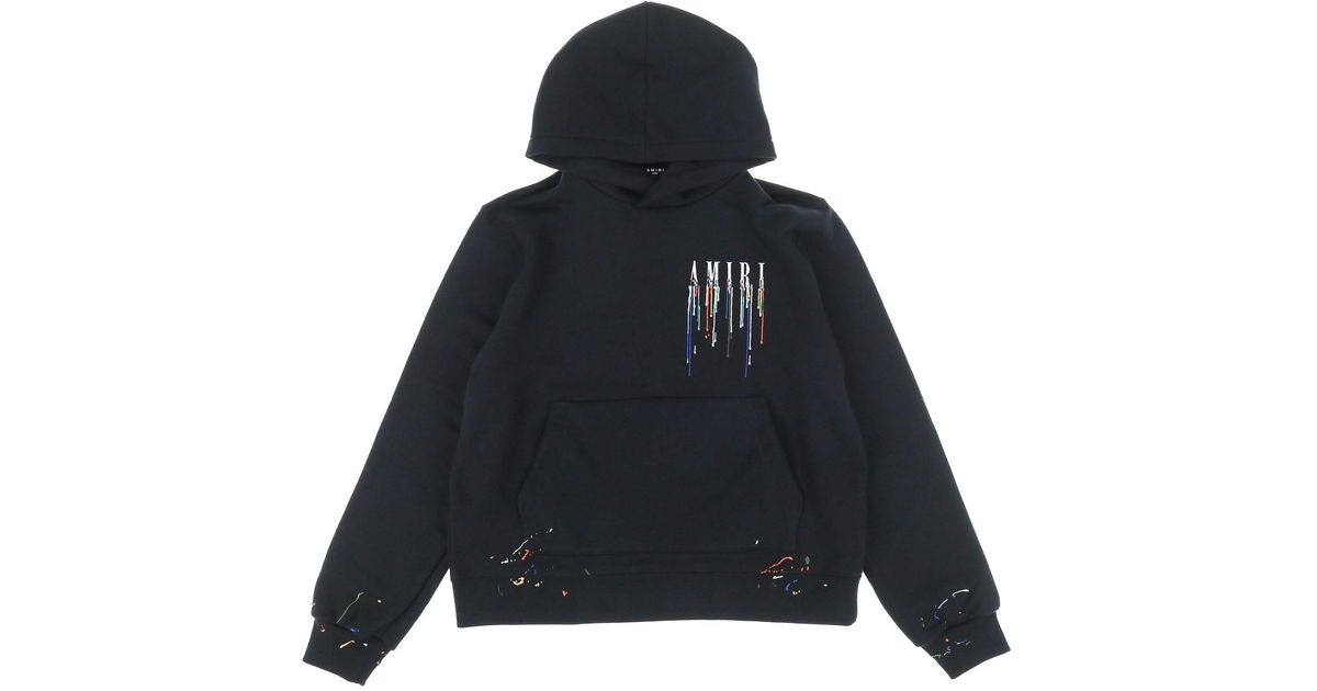 Amiri Embroidered Paint Drip Core Logo Hoodie in Blue for Men Lyst UK