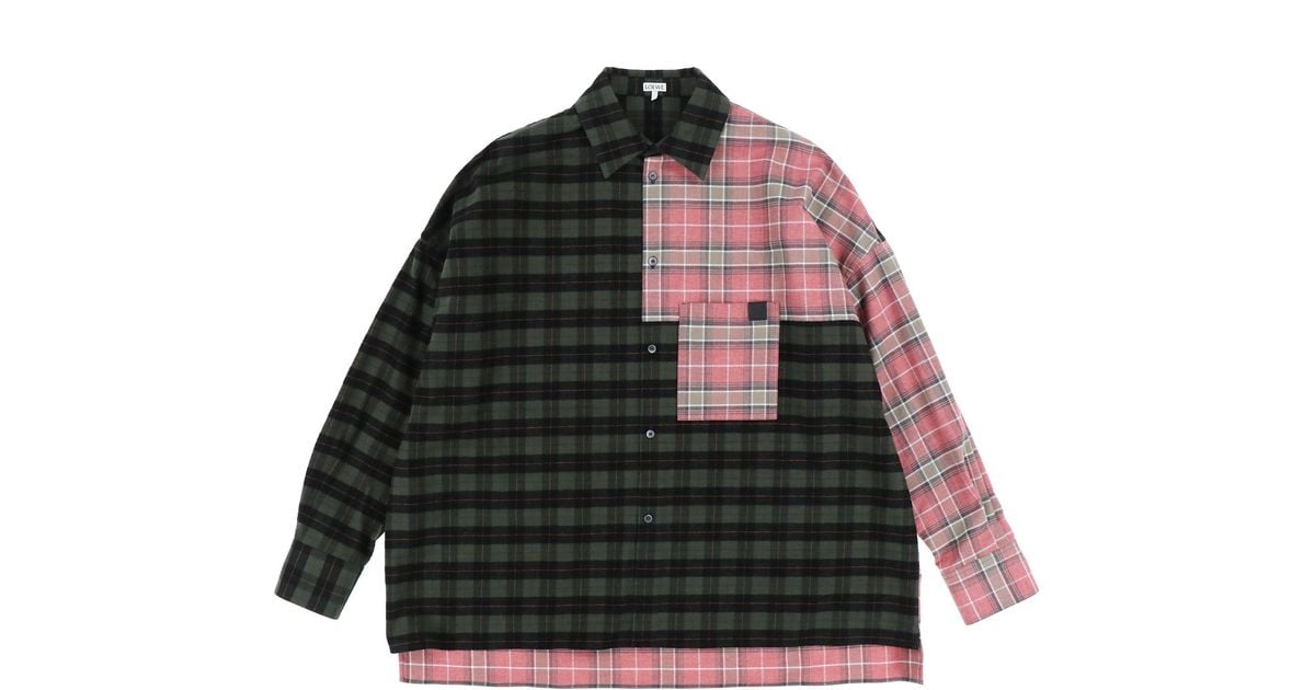 Loewe Patchwork Oversize Check Shirt for Men | Lyst