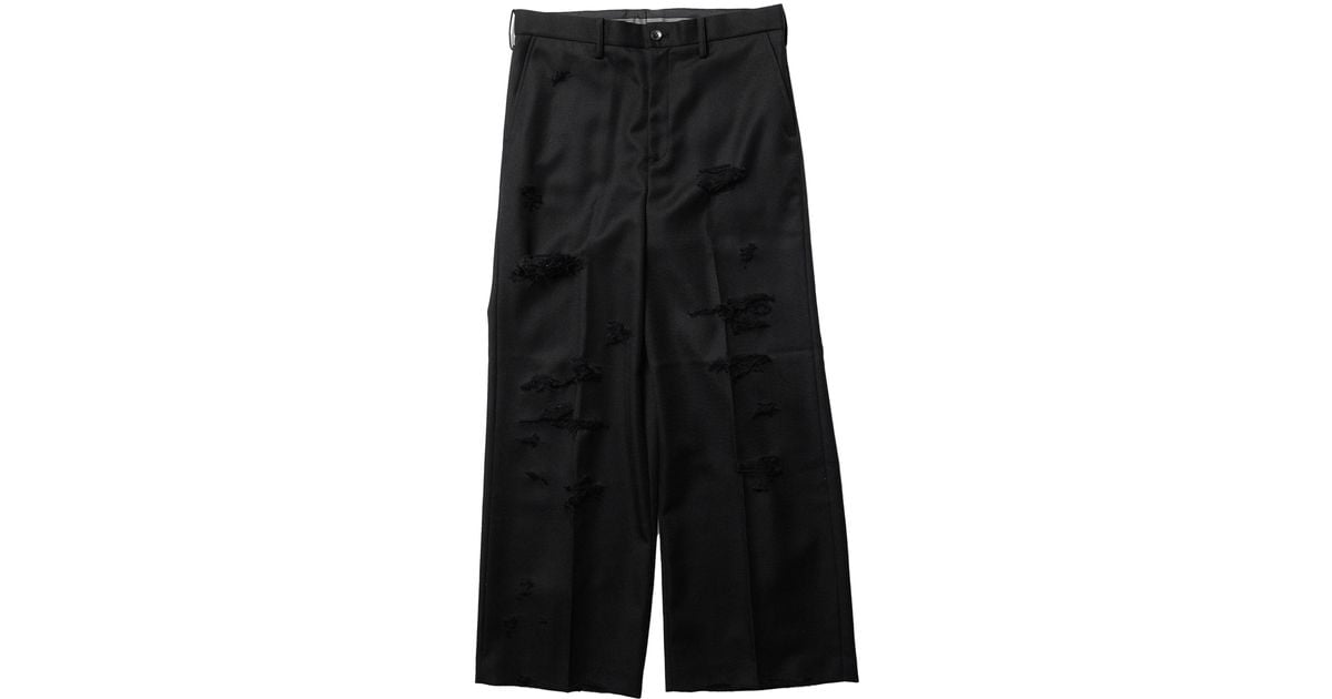 Doublet Destroyed Wide Trousers in Black for Men | Lyst