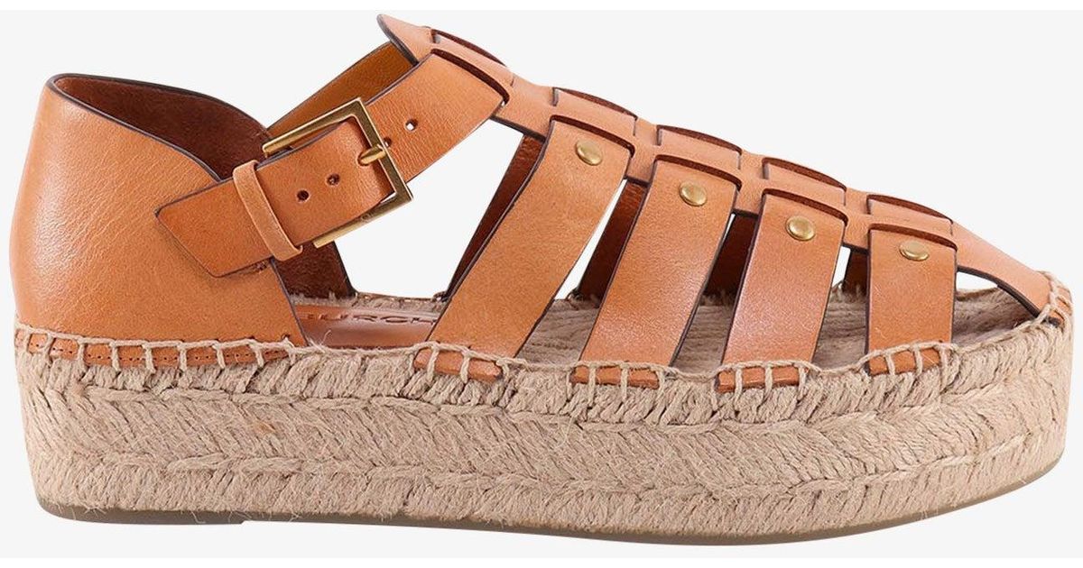 Tory Burch Fisherman Espadrille Sandals in Brown | Lyst