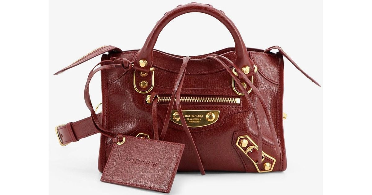 Balenciaga Le City Uptown Mini Leather Handbag in Red | Lyst UK