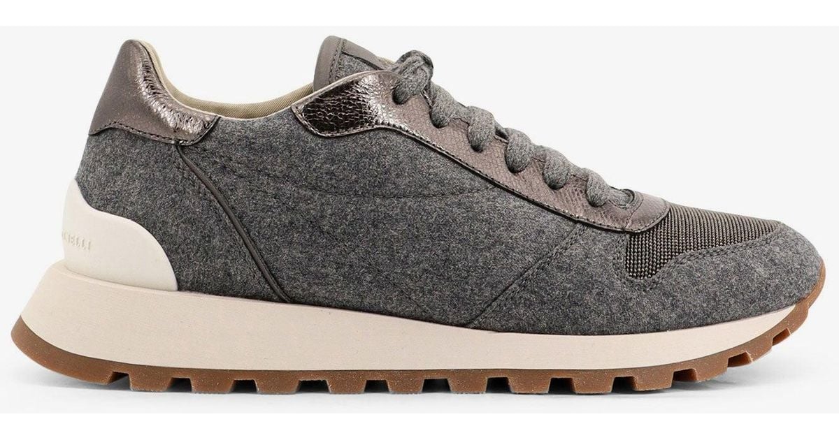 スニーカー Brunello Cucinelli Low-Top Wool Flannel Sneakers Brunello Cucinelli Low-Top Wool Flannel Sneakers With