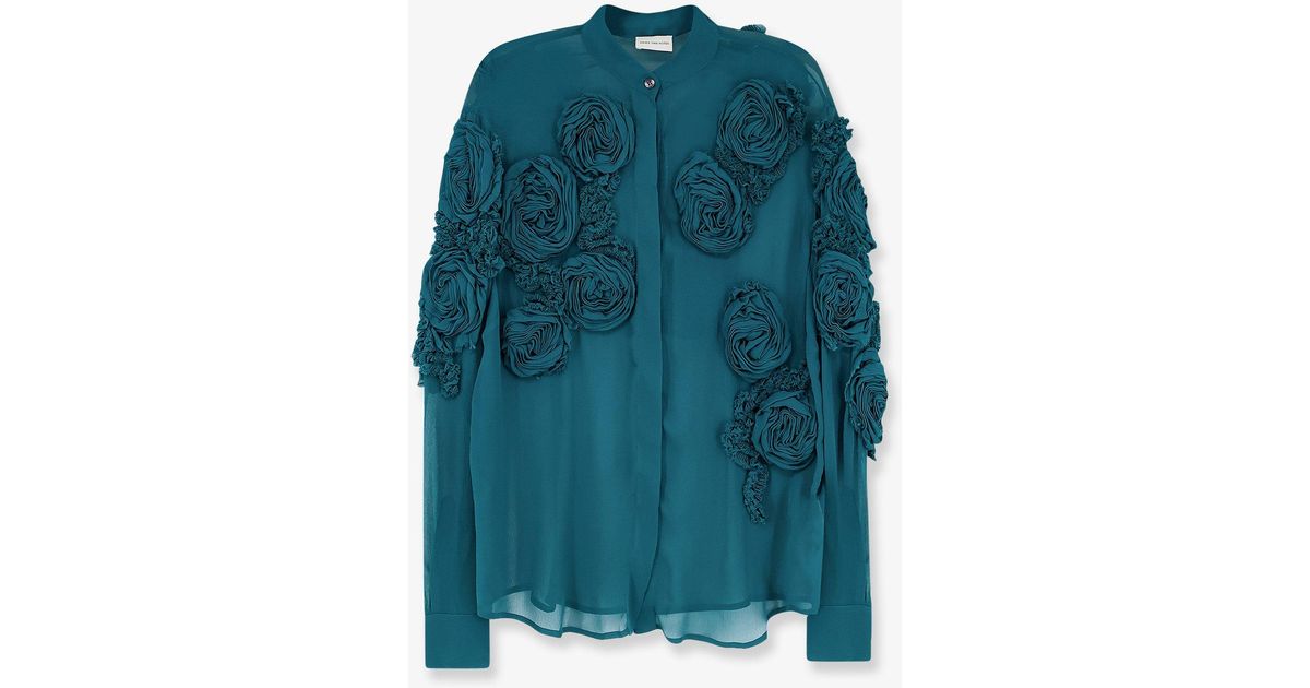 Dries Van Noten Chowsa Viscose Shirt in Blue | Lyst UK